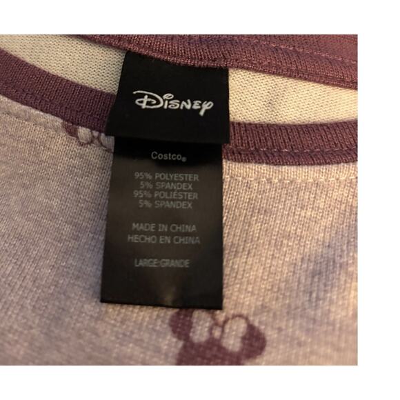 Disney Minnie Mouse Cozy Pajama Set, Purple Brushed Knit, Women's Large - Picture 3 of 3